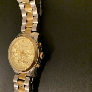 Michael Kors Two Tone Runway Watch (Gold & Silver)